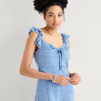 Arizona Womens Juniors U Neck Sleeveless Fit + Flare Dress