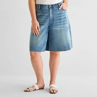 Arizona Womens 12" Mid Rise Juniors Denim Short