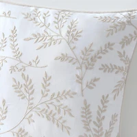 Martha Stewart Murray Leaves Embroidered 18x18 Square Throw Pillow