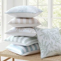 Martha Stewart Murray Leaves Embroidered 18x18 Square Throw Pillow
