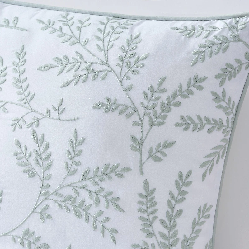 Martha Stewart Murray Leaves Embroidered 18x18 Square Throw Pillow