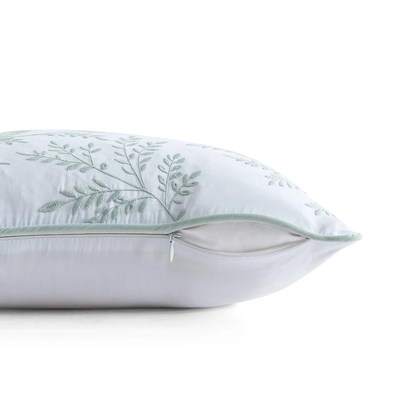 Martha Stewart Murray Leaves Embroidered 18x18 Square Throw Pillow