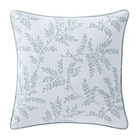 Martha Stewart Murray Leaves Embroidered 18x18 Square Throw Pillow