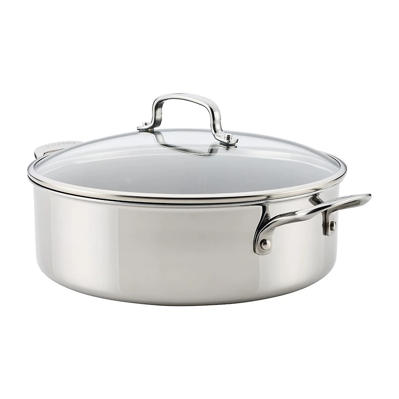 Circulon C1 Series Clad With Scratch Defense Technology Nonstick With Lid 7 Qt Non-Stick Stainless Steel Braising Pan