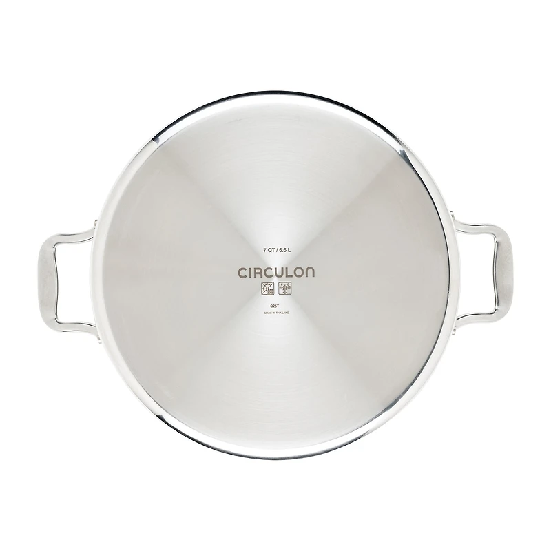 Circulon C1 Series Clad With Scratch Defense Technology Nonstick With Lid 7 Qt Non-Stick Stainless Steel Braising Pan
