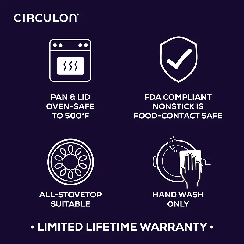 Circulon C1 Series Clad With Scratch Defense Technology Nonstick With Lid 7 Qt Non-Stick Stainless Steel Braising Pan