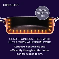 Circulon C1 Series Clad With Scratch Defense Technology Nonstick With Lid 7 Qt Non-Stick Stainless Steel Braising Pan