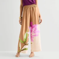 Worthington Womens Wide Leg High Rise Pull-On Pant