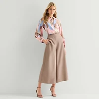 Worthington Womens Split Tie Neck Long Sleeve Blouse