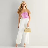 Worthington Womens Short Sleeve Blouse