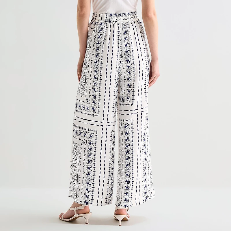 Worthington Womens Wide Leg Mid Rise Trouser