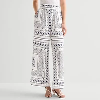 Worthington Womens Wide Leg Mid Rise Trouser