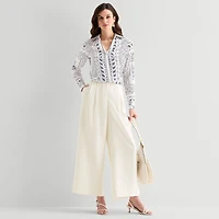 Worthington Womens Wide Leg High Rise Pleated Pant