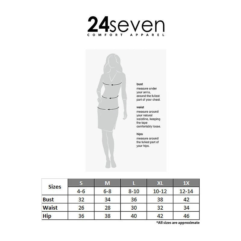 24seven Comfort Apparel Womens Mid Rise Stretch Fabric Pencil Skirt