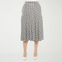 24seven Comfort Apparel Womens Mid Rise Midi A-Line Skirt