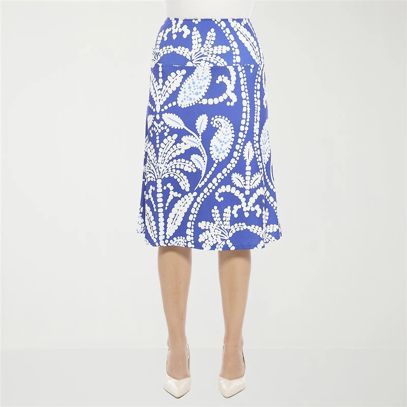 24seven Comfort Apparel Womens Mid Rise A-Line Skirt