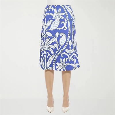 24seven Comfort Apparel Womens Mid Rise A-Line Skirt