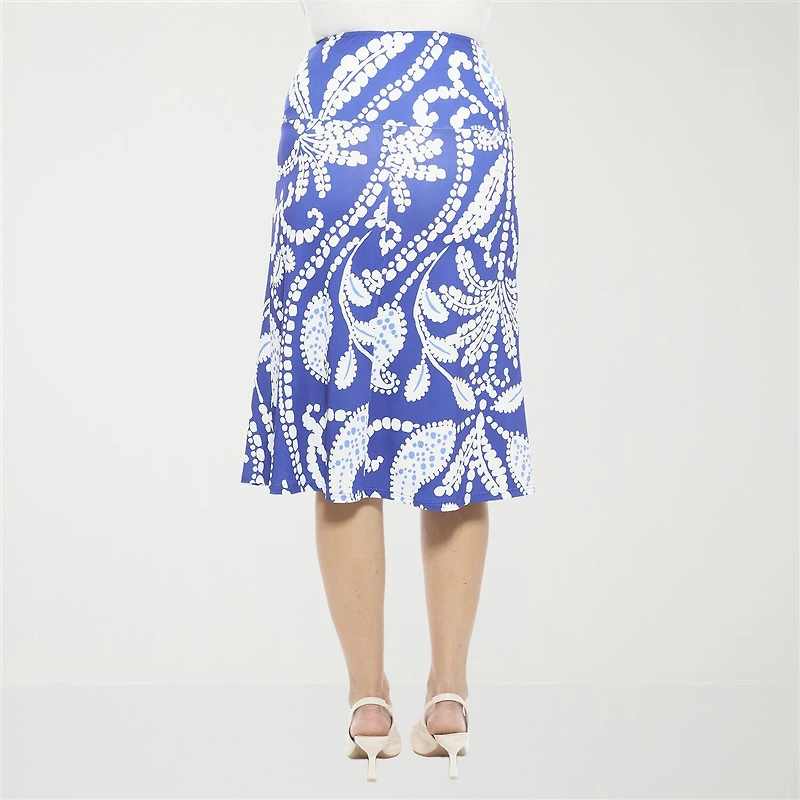 24seven Comfort Apparel Womens Mid Rise A-Line Skirt