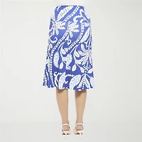 24seven Comfort Apparel Womens Mid Rise A-Line Skirt
