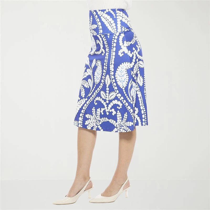 24seven Comfort Apparel Womens Mid Rise A-Line Skirt