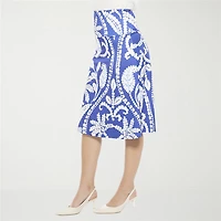 24seven Comfort Apparel Womens Mid Rise A-Line Skirt