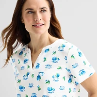 Adonna Womens Short Sleeve 2-pc. Pajama Set