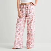 Arizona Womens Juniors Poplin Pajama Pants