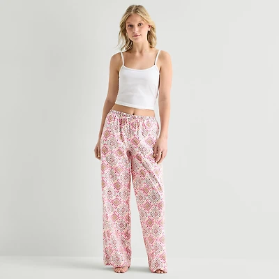 Arizona Womens Juniors Poplin Pajama Pants