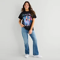 Womens Juniors Crew Neck Short Sleeve Regular Fit KPop Demon Hunters Graphic T-Shirt