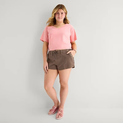 Arizona Womens 2 1/2" Low Rise Juniors Plus Chino Short