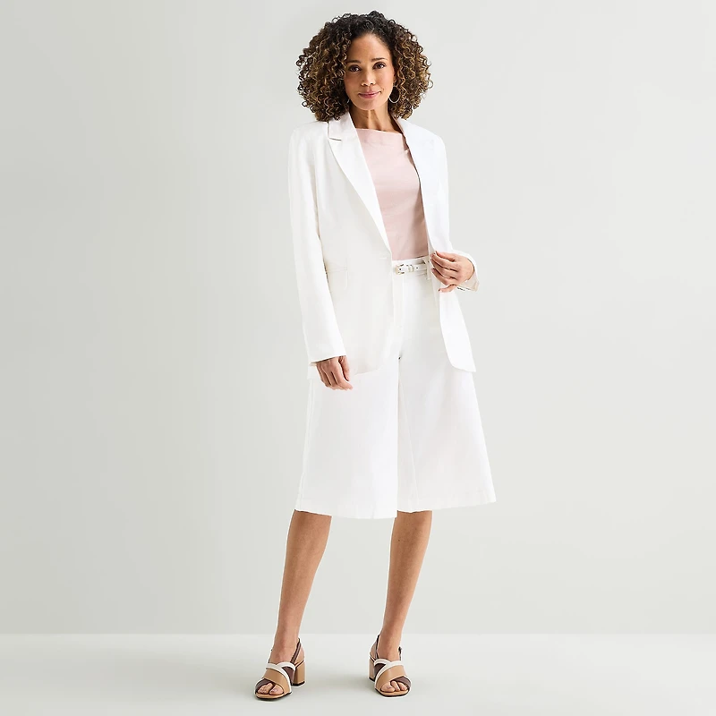 Liz Claiborne Linen Womens Classic Fit Blazer