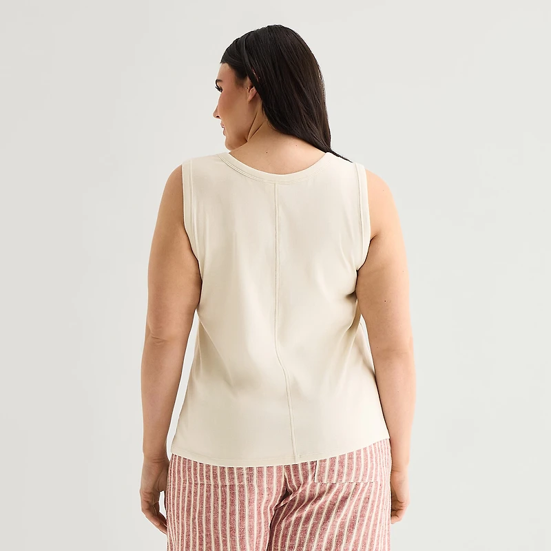 a.n.a Womens Plus V Neck Sleeveless Tank Top