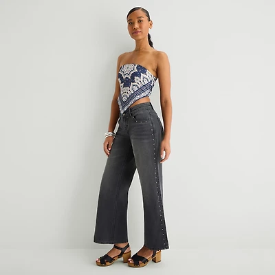 Forever 21 Womens Juniors Wide Leg Jean