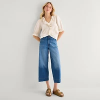 a.n.a Womens V Neck Elbow Sleeve Blouse