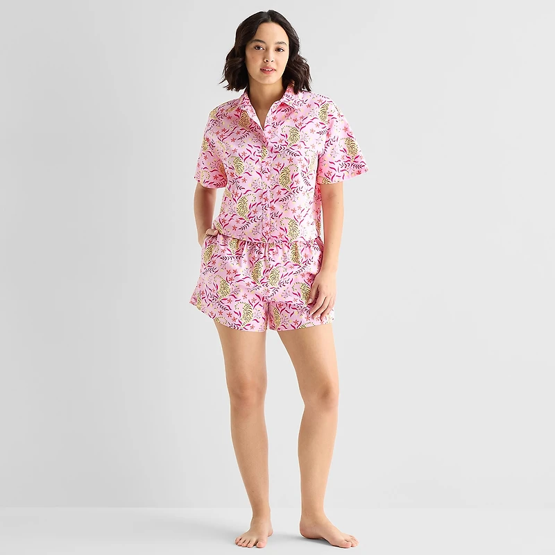 Hope & Wonder Women's History Month Tiger Printed Short Sleeve Regular Fit Pajama Top