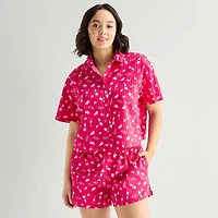 Hope & Wonder Women's History Month Lipstick Printed Short Sleeve Regular Fit Pajama Top