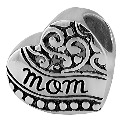 Forever Moments™ Oxidized Mom Heart Charm Bracelet Bead