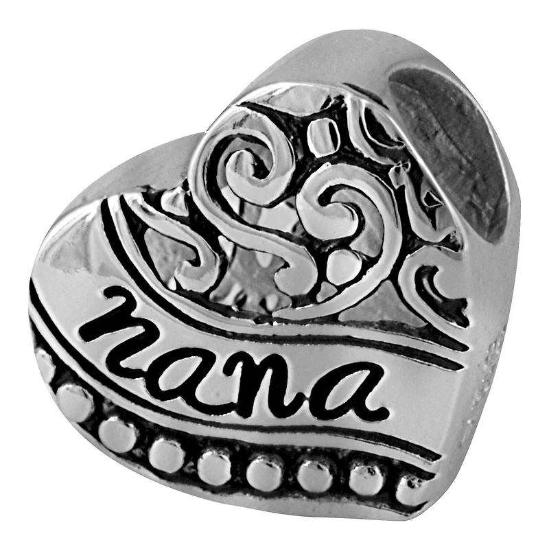 Forever Moments™ Oxidized Nana Heart Charm Bracelet Bead