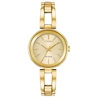 Citizen Axiom Womens Gold Tone Stainless Steel Bangle Watch Em0638-50p