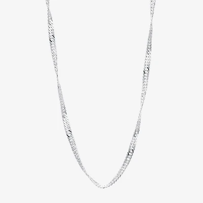 Silver Reflections Pure Over Brass 16-30" Chain Necklace