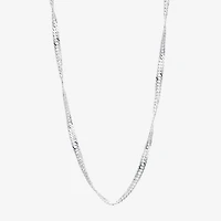 Silver Reflections Pure Over Brass 16-30" Chain Necklace