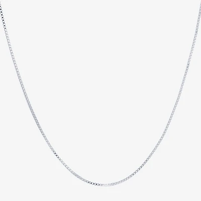 Silver Reflections Pure Over Brass Box Chain Necklace