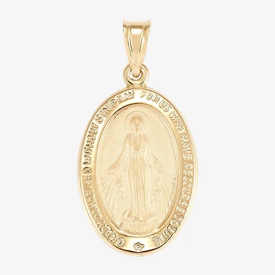 Medalla Milagrosa / Miraculous Medal Unisex Adult 14K Gold Oval Pendant