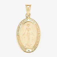 Medalla Milagrosa / Miraculous Medal Unisex Adult 14K Gold Oval Pendant