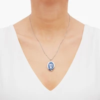 Womens Sterling Silver 18 Inch Locket Necklace
