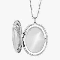 Womens Sterling Silver 18 Inch Locket Necklace