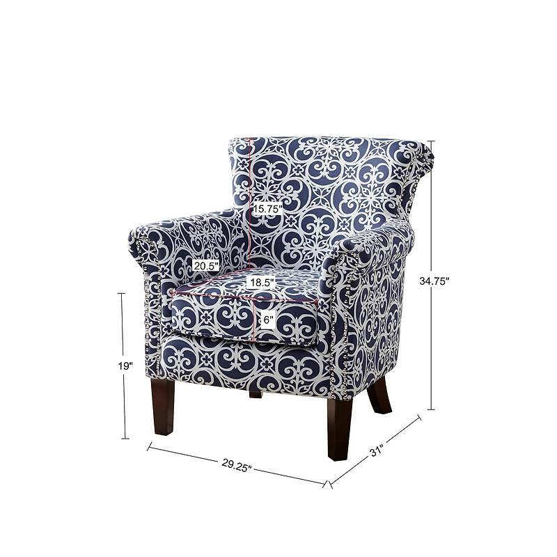 Madison Park Miri Navy Accent Chair