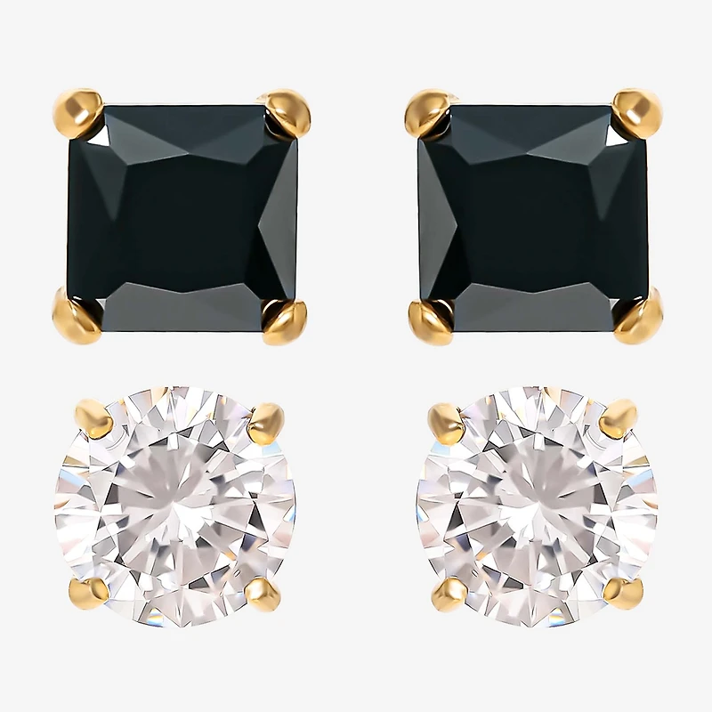 Shaquille O'Neal XLG™ Mens Lab Created Black Cubic Zirconia Stainless Steel Earring Set