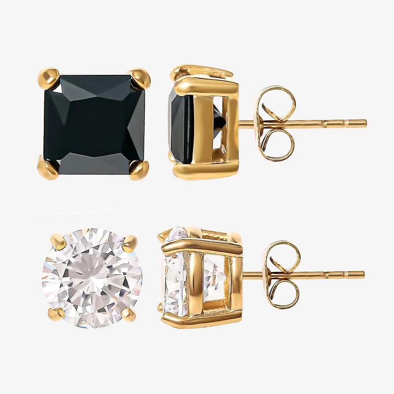 Shaquille O'Neal XLG™ Mens Lab Created Black Cubic Zirconia Stainless Steel Earring Set