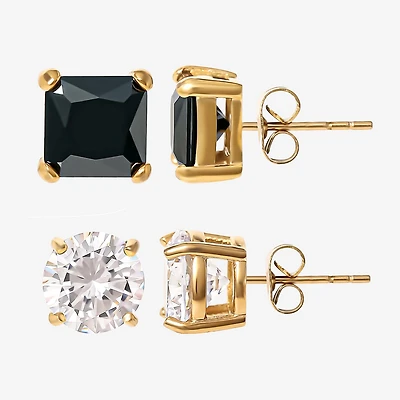 Shaquille O'Neal XLG™ Mens Lab Created Black Cubic Zirconia Stainless Steel Earring Set